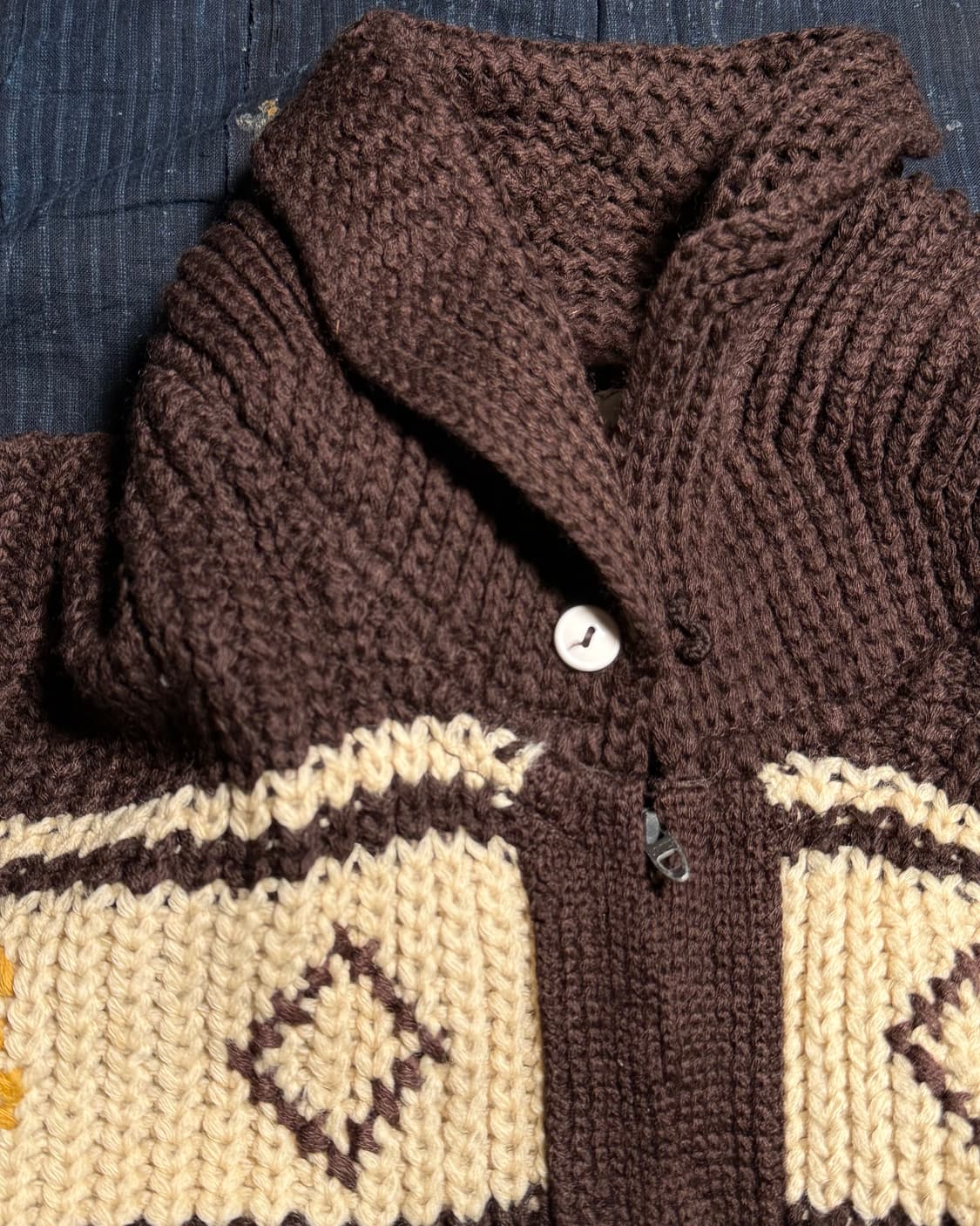 (70s 라이트닝지퍼) 70s Caldwell 홀스패턴 코위찬 스웨터 L 상품이미지2