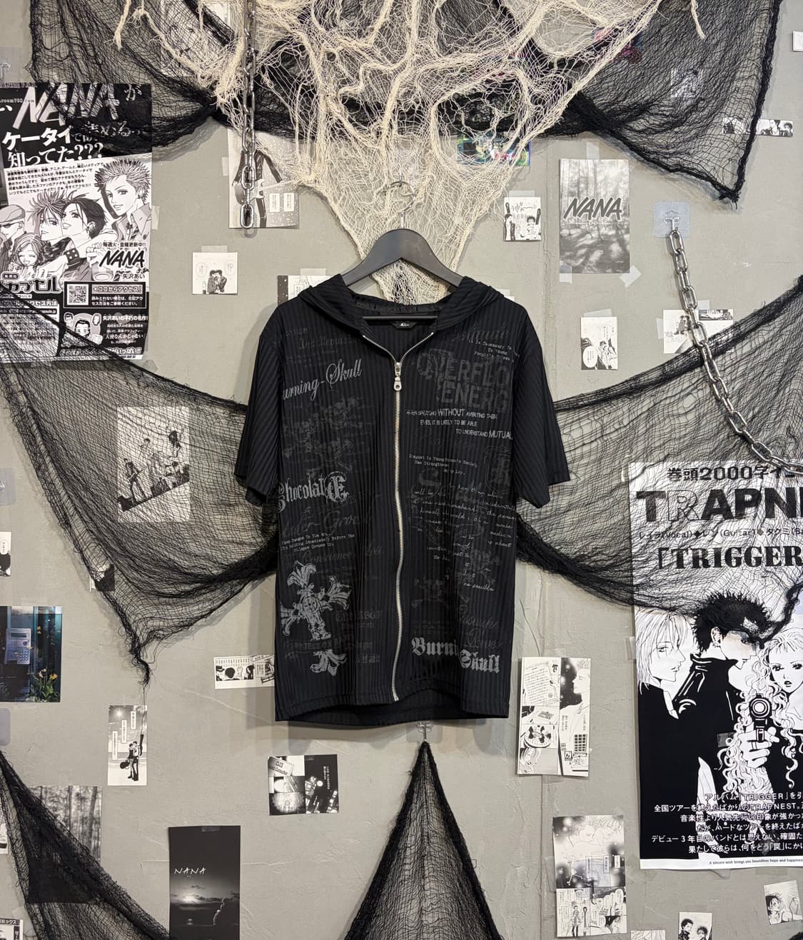 PUNK lettering skull halfsleeve hood zip 상품이미지4