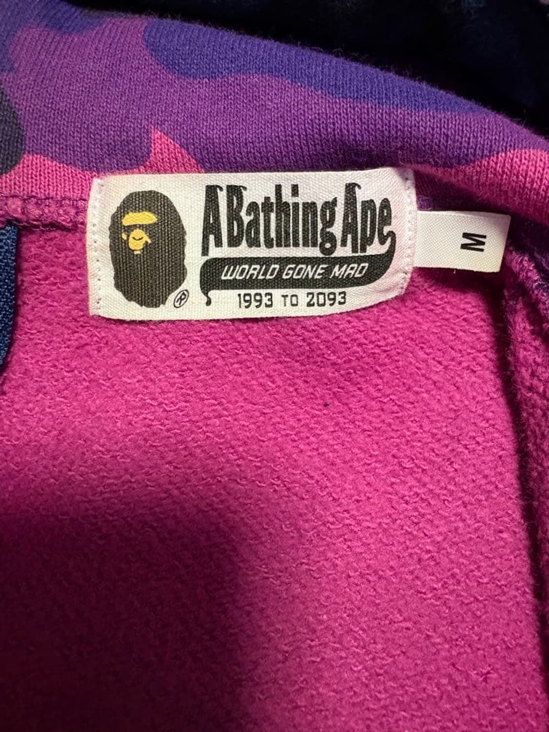 베이프 세퍼레이트 카모 샤크 후드집업 블루 퍼플 상품이미지3