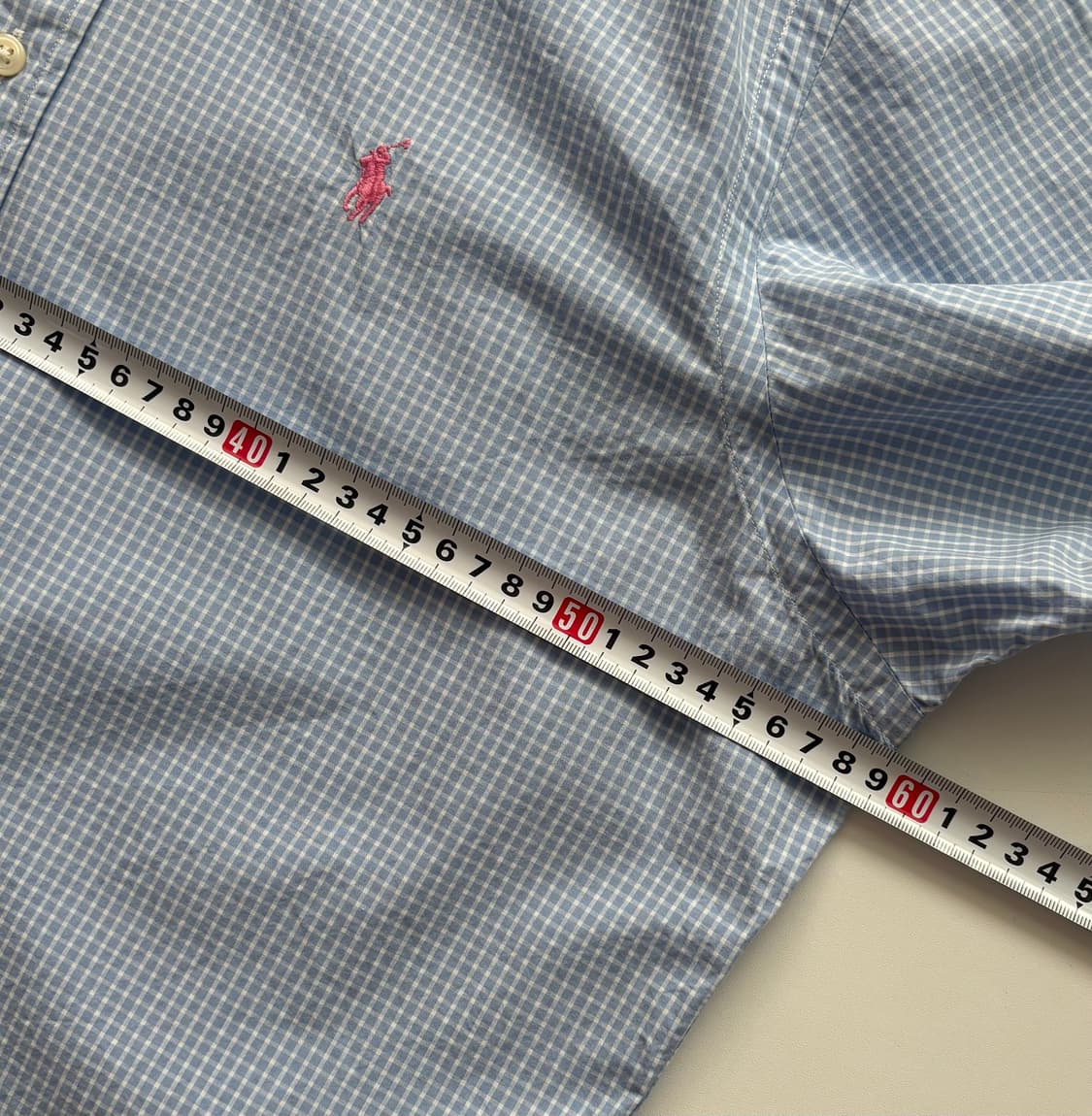 Polo 폴로랄프로렌 소라색 깅엄 체크 셔츠 상품이미지6