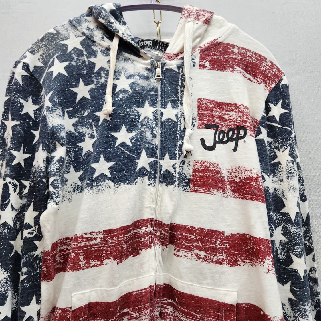 Jeep 지프 성조기 패턴 빈티지 후드집업 S(S~M) 상품이미지2