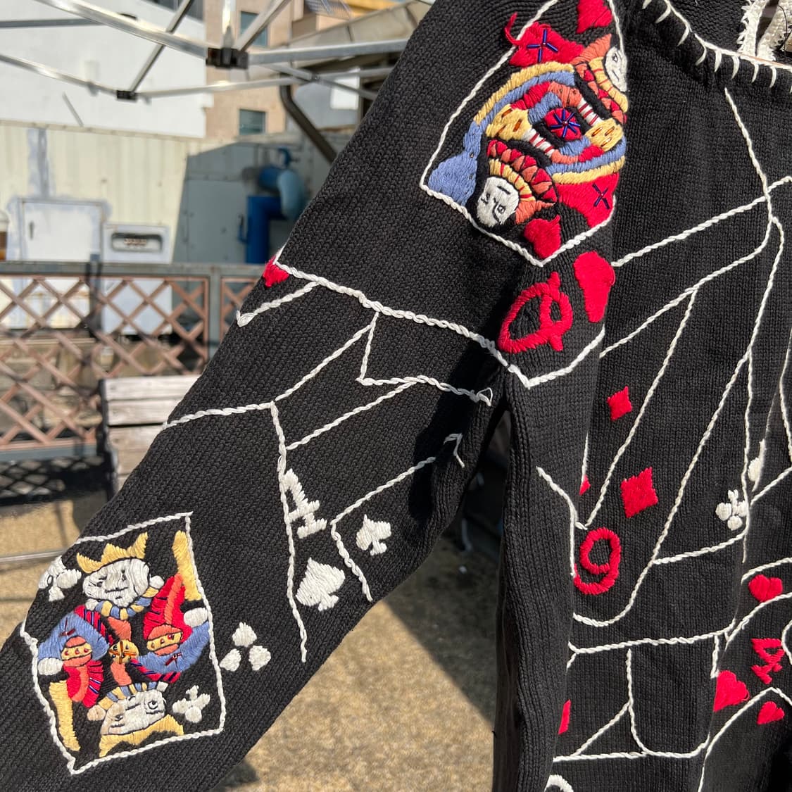 빈티지 트럼프 카드 코튼 니트 원피스 상품이미지3