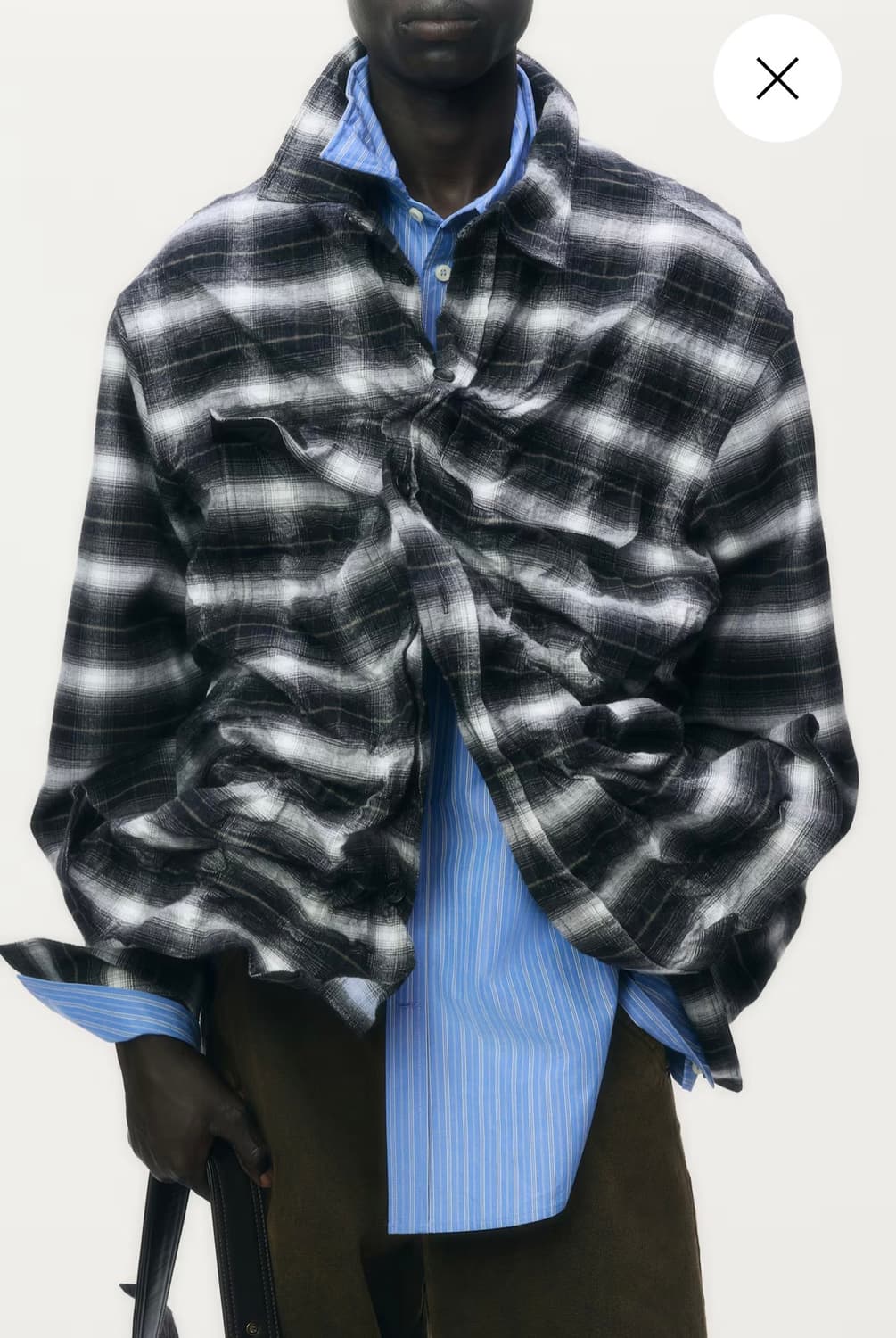 H&M 글렌마틴스 포일드 플란넬 셔츠 상품이미지2