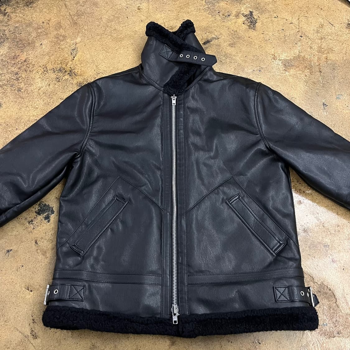 [정품/L] 도프제이슨 블랙 무스탕 자켓 b17 상품이미지3