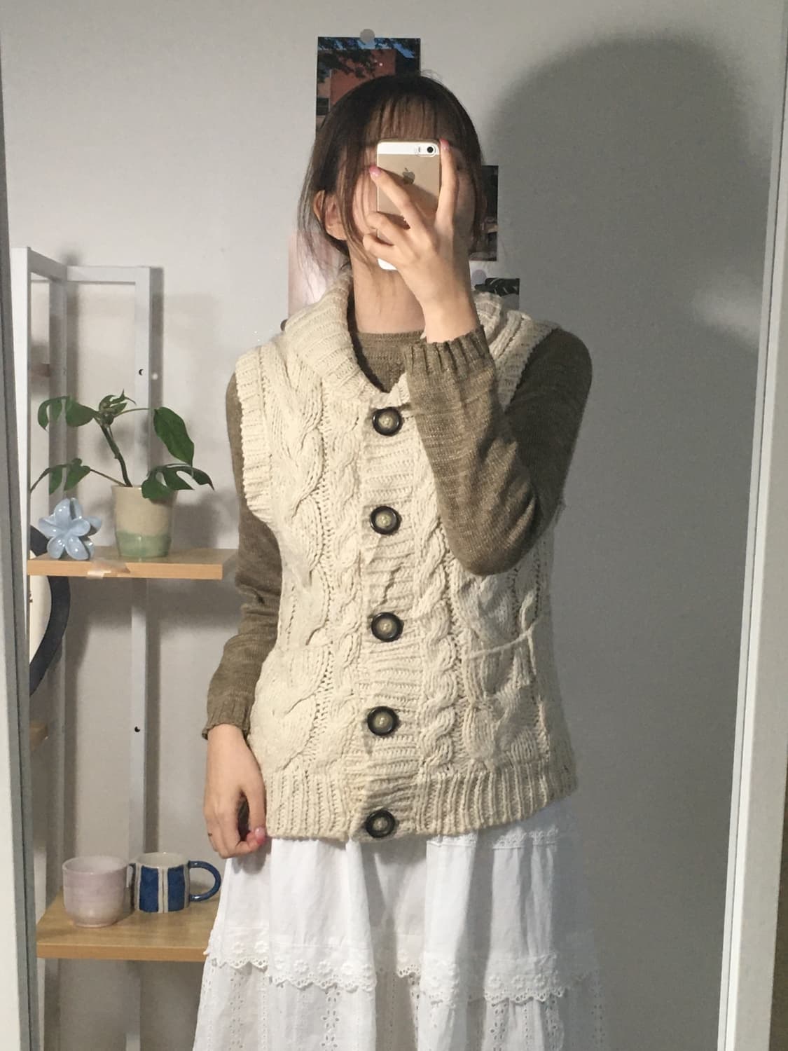 콩두유 꽈배기 니트조끼 상품이미지2