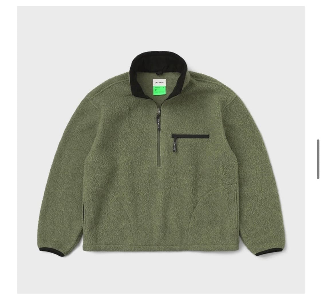 [카키스] 쉐르파 풀오버 하프집업 (그린컬러)_ S size 상품이미지2