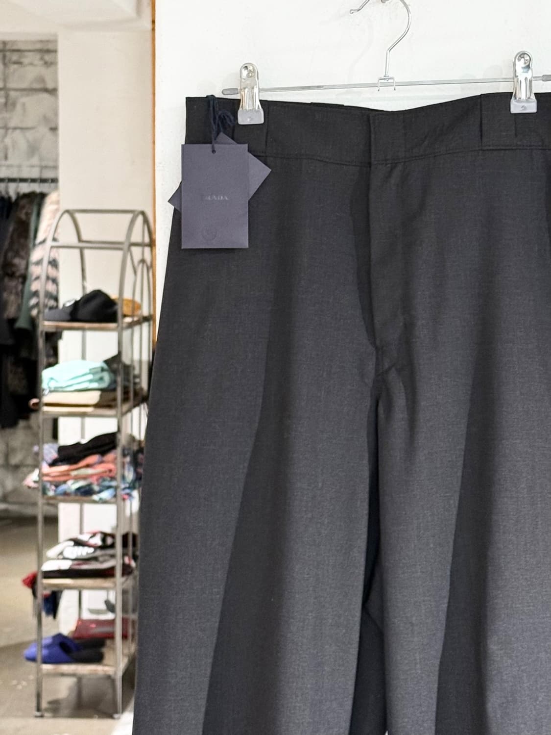 프라다 블랙 버진 울 슬랙스 팬츠 상품이미지2