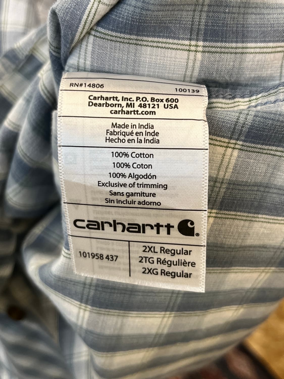 칼하트 코튼 체크 반팔 셔츠 블루 상품이미지9