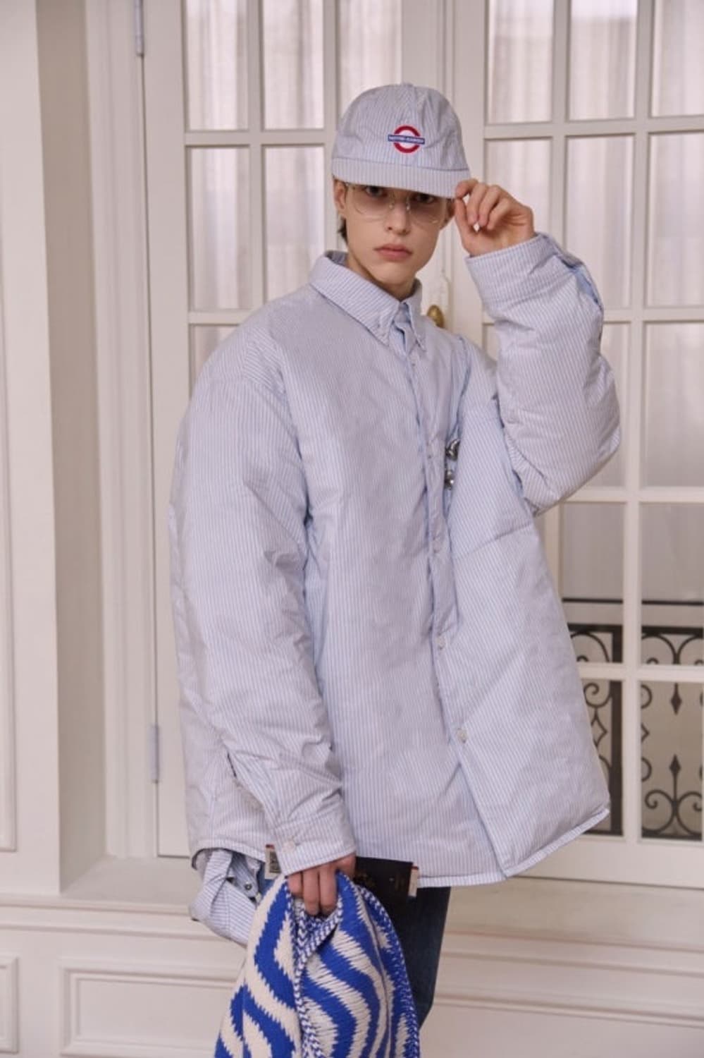 Stu 스트라이프 셔츠패딩L 상품이미지1