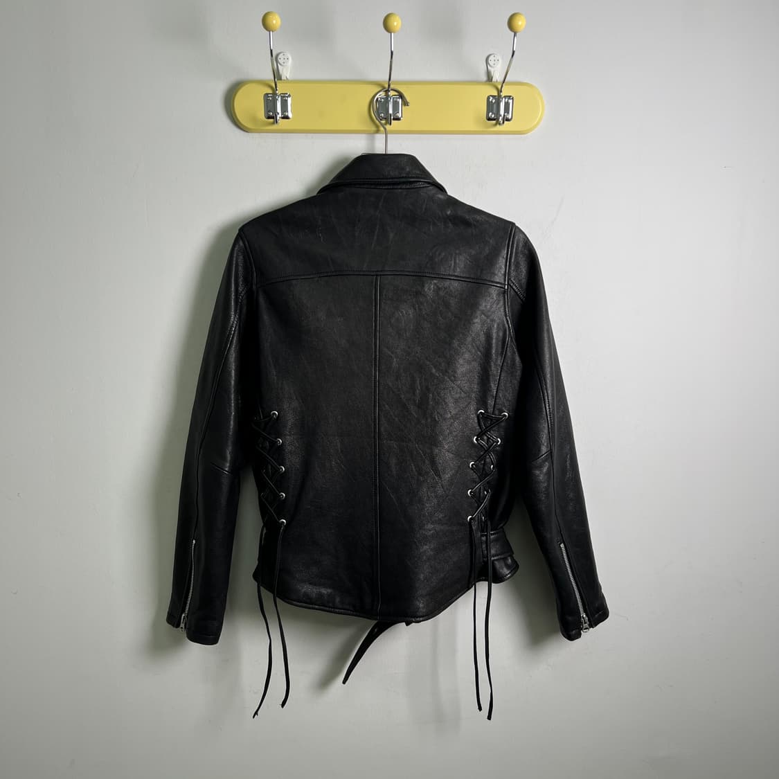 Moussy 블랙 염소가죽 라이더 자켓  상품이미지2