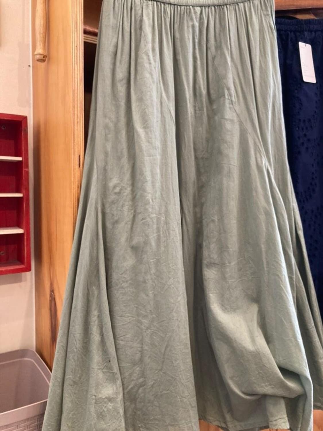 빈티지 모리걸 민트색 롱스커트 상품이미지2