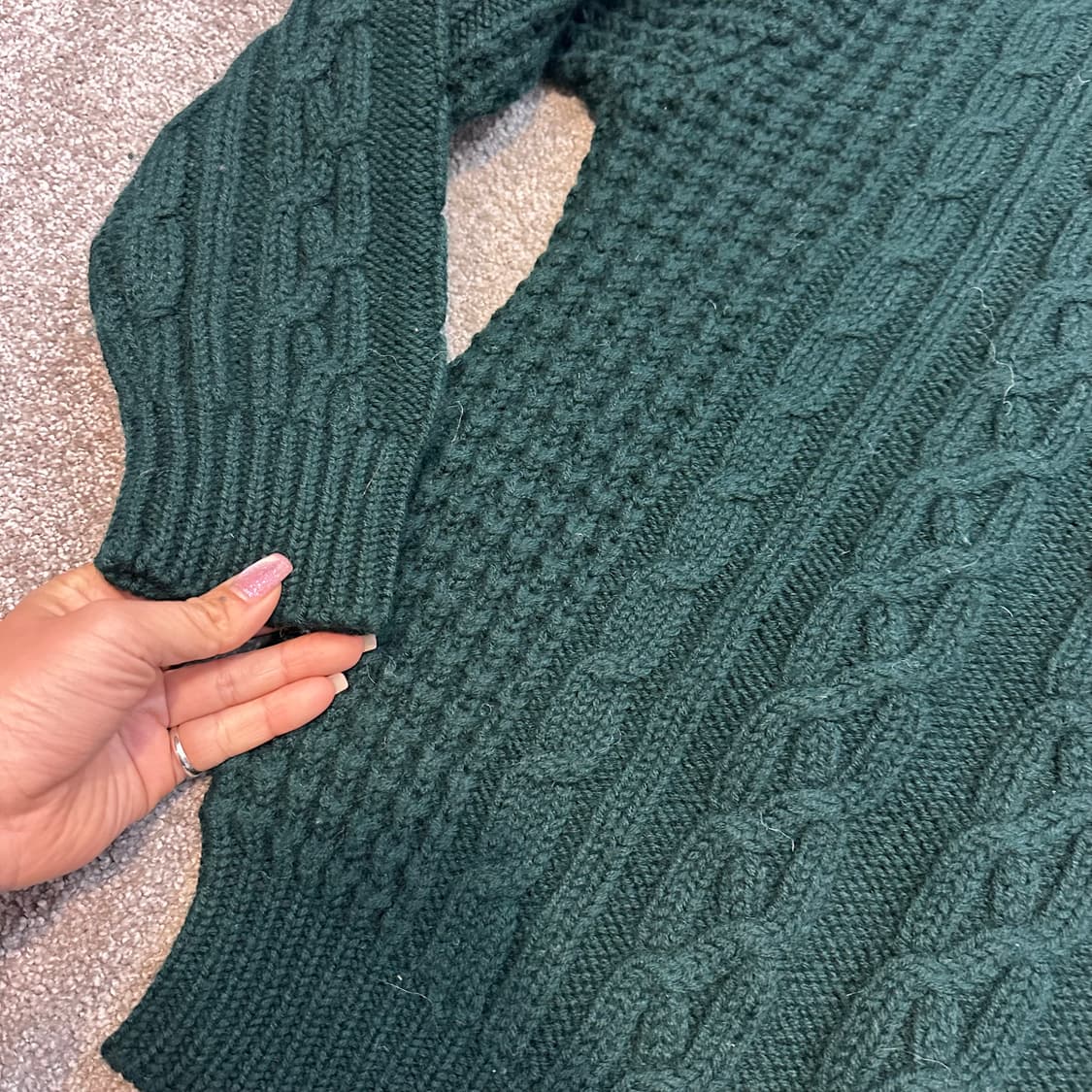빈티지 그린 피셔맨 꽤배기 니트M 상품이미지4