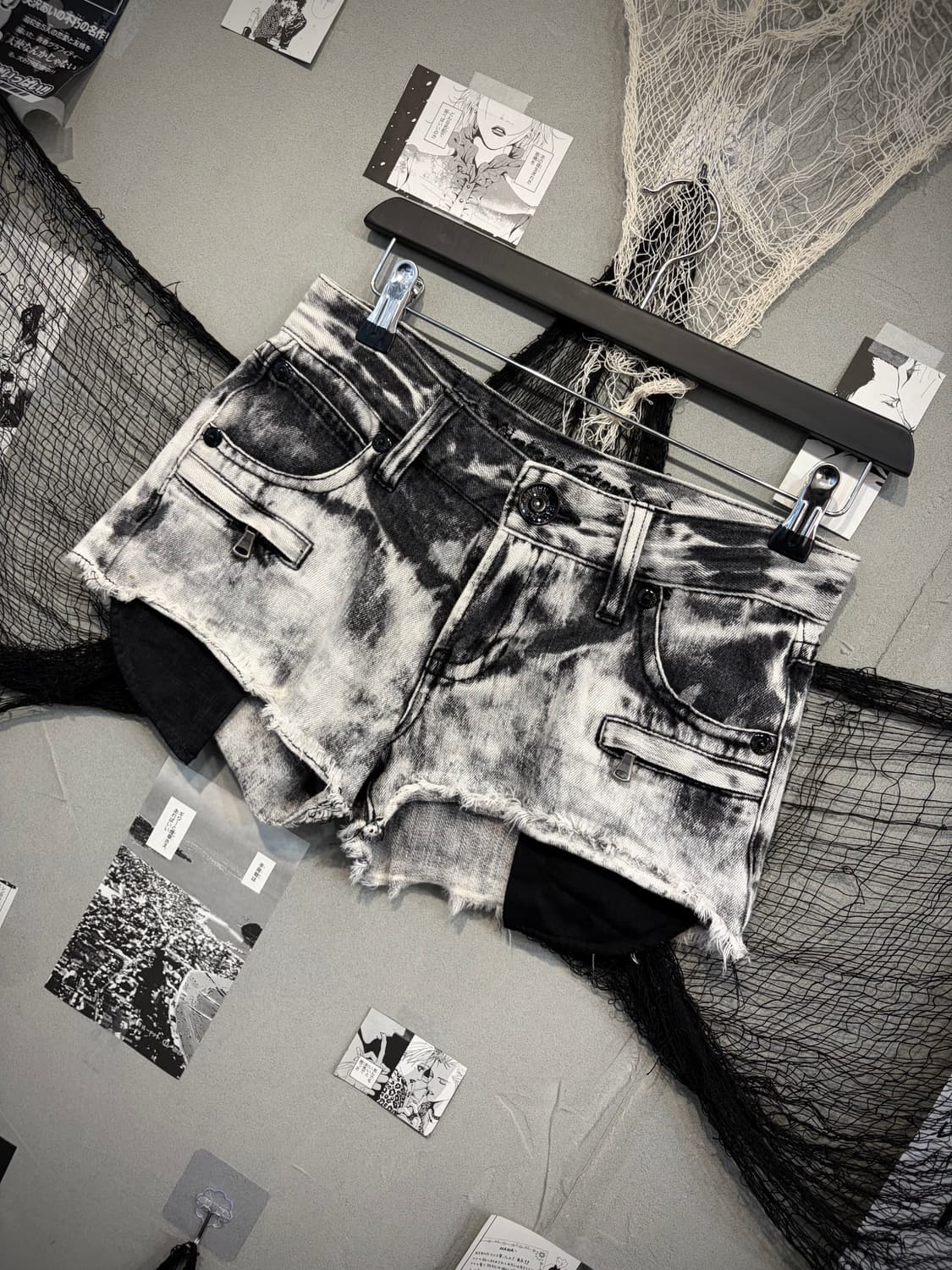 Y2K tie-dye zip detail  short pants 상품이미지3
