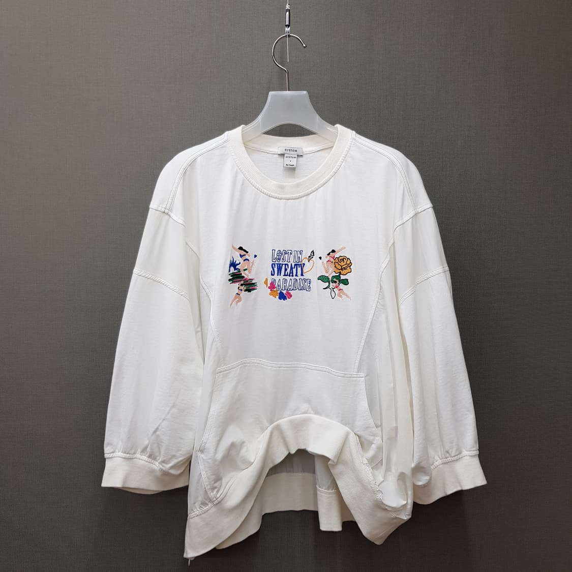 한섬 시스템 2021 자수 그래픽 루즈핏  티셔츠 F사이즈 상품이미지2