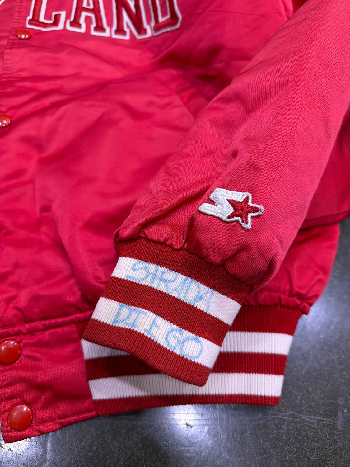 스타터 80's 메릴랜드 NCAA 레드 스타디움 점퍼 바시티 L 상품이미지5