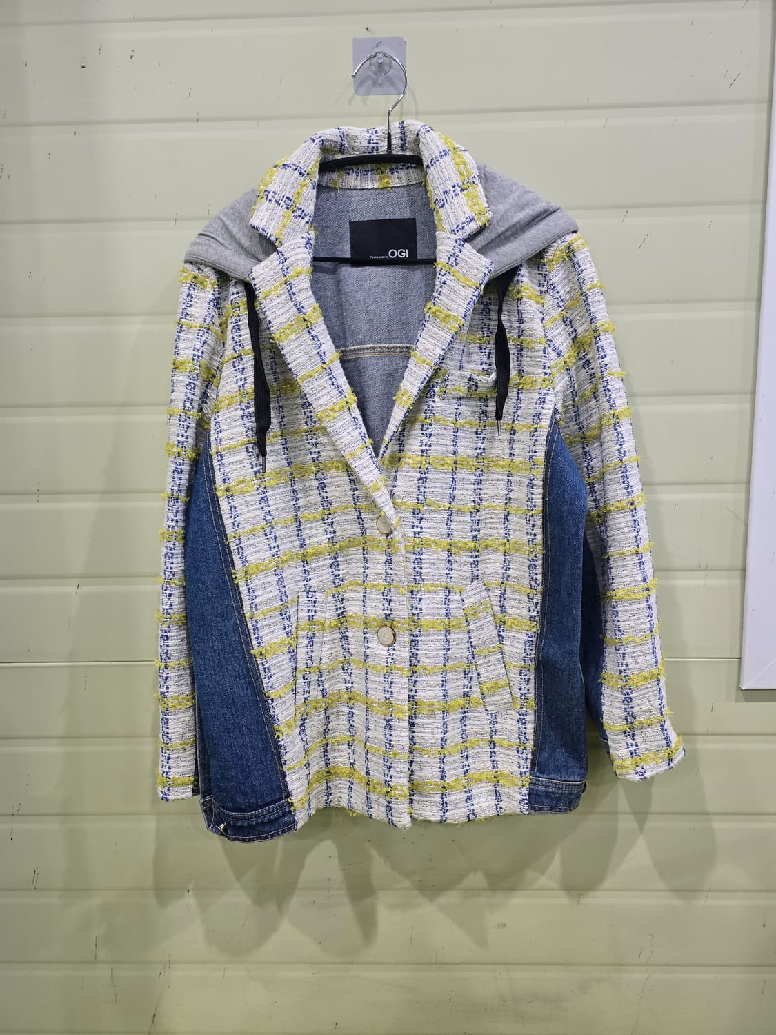 OGI 트위드 데님 후드 자켓 상품이미지3