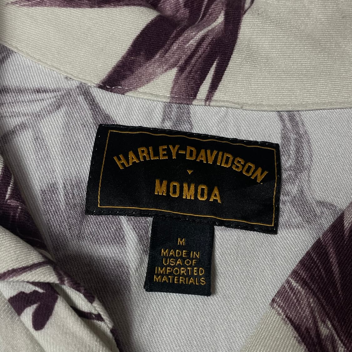 할리데이비슨 버건디 야자수 원포켓 반팔 셔츠 M 상품이미지4