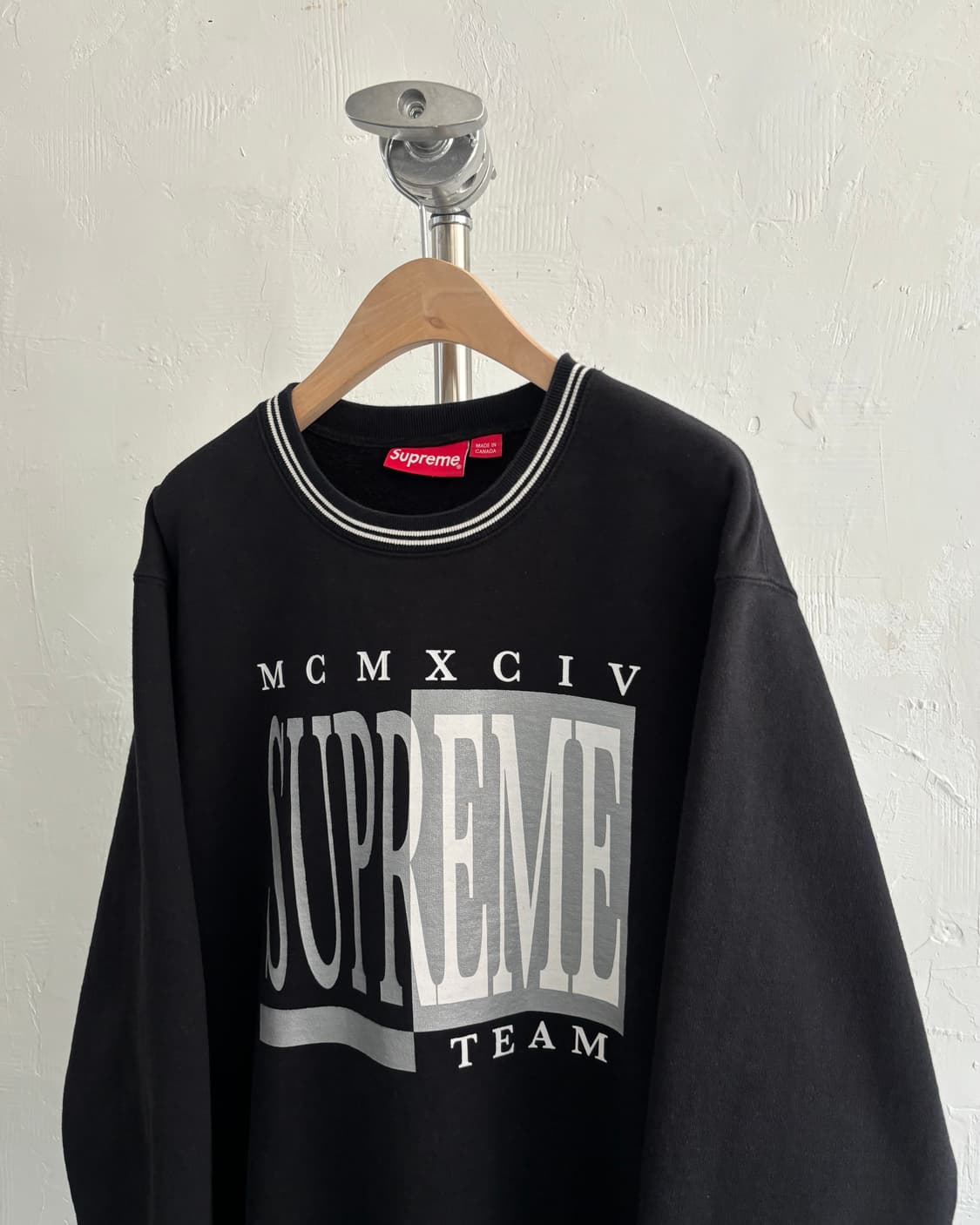 Supreme 슈프림 17FW 블랙 슈프림팀 로고 맨투맨 상품이미지4