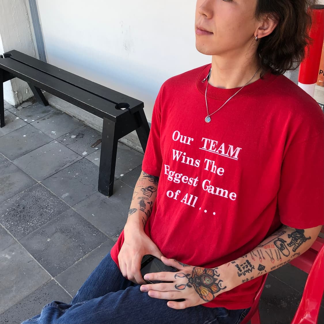 90’s Made in USA vintage T-shirts RED 상품이미지1