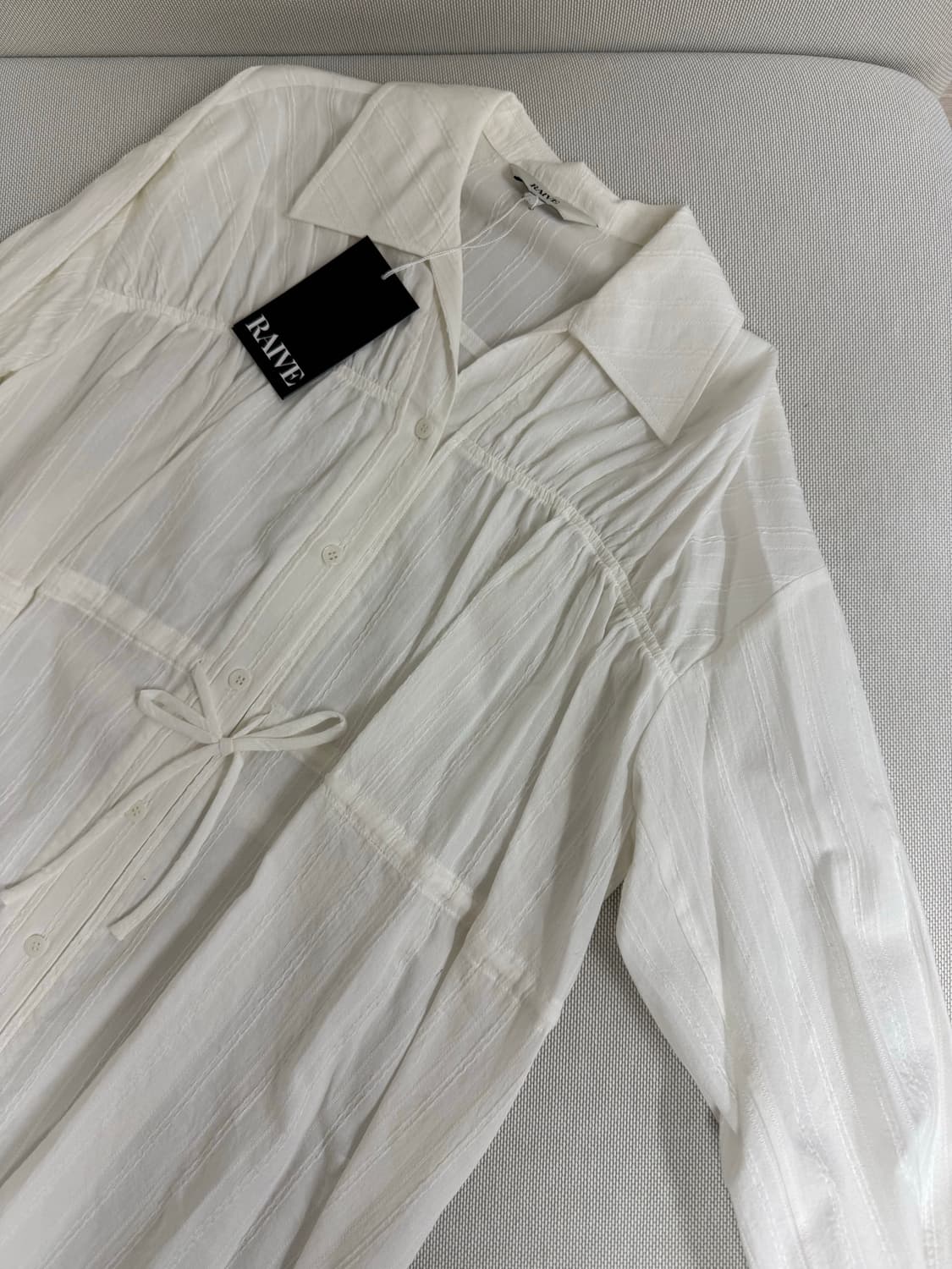 (새상품)RAIVE 스트링 셔츠 원피스 상품이미지6