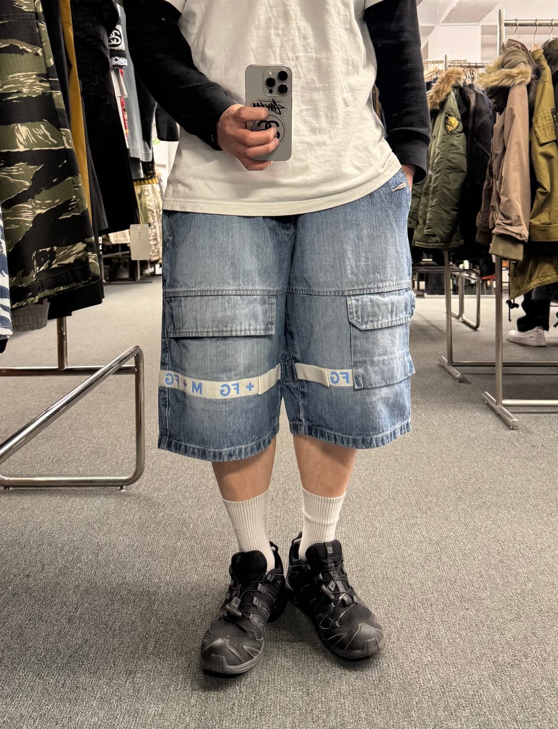 34)마리떼 프랑소와 저버 빈티지 더블 포켓 버뮤다 데님 팬츠 상품이미지1