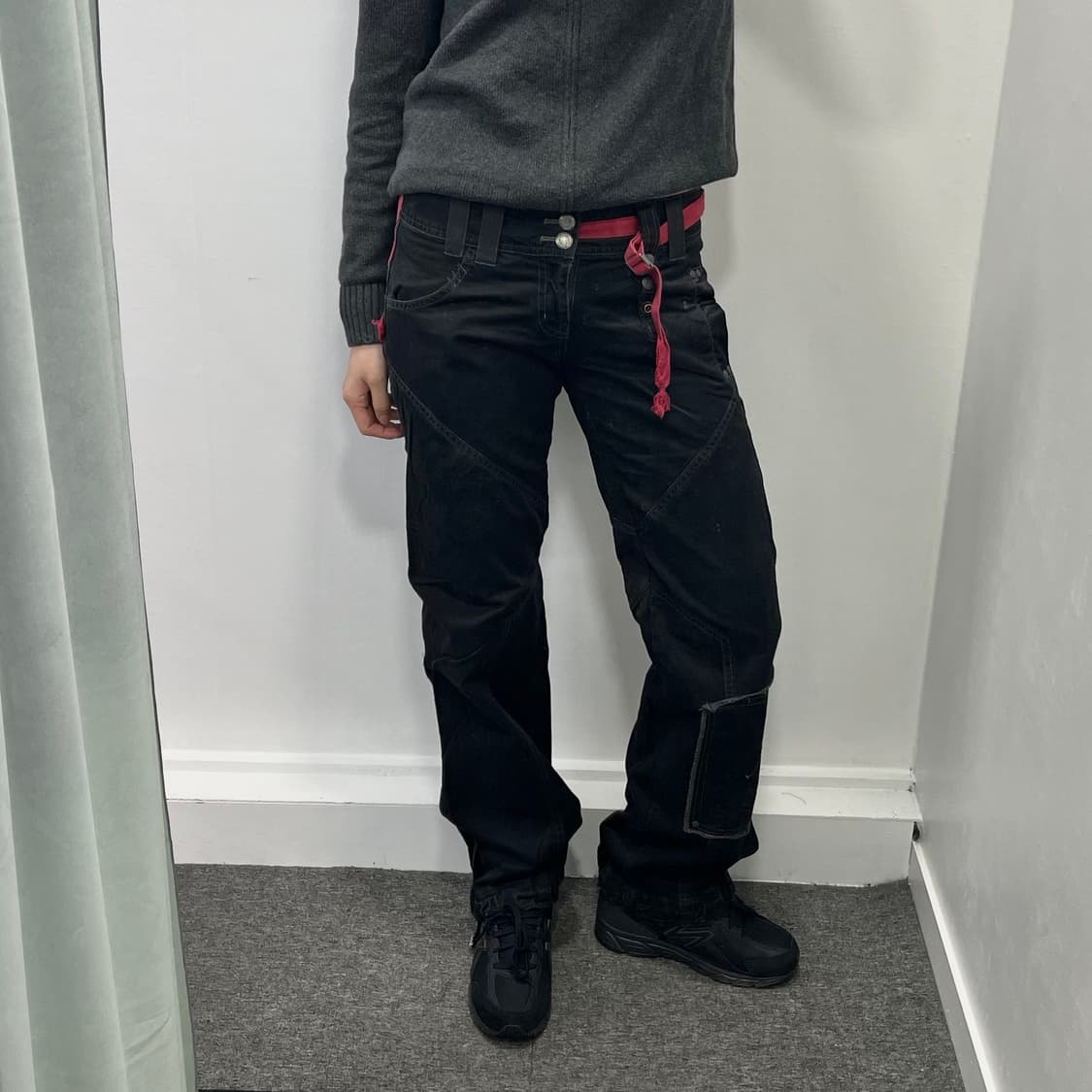 블랙 로우웨스트 카고팬츠 상품이미지8