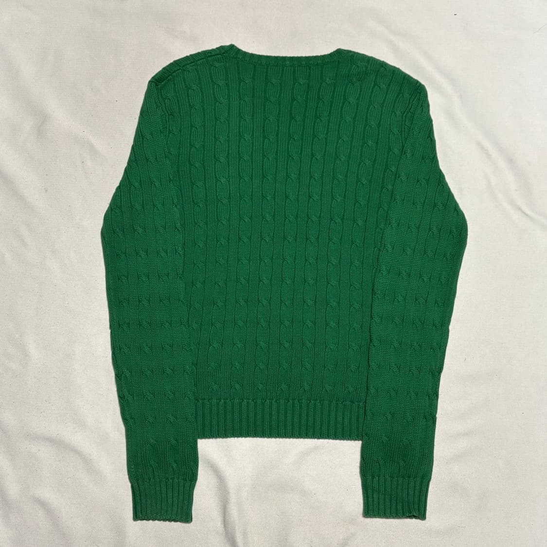 XL 폴로랄프로렌 여성용 그린 브이넥 니트 상품이미지3