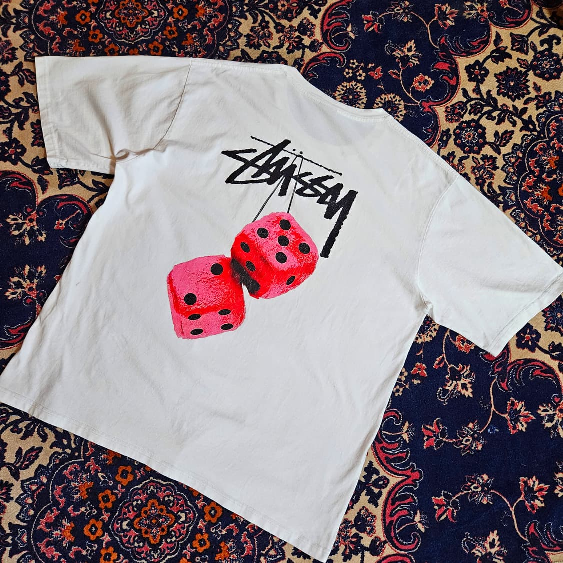 스투시(STUSSY) 퍼지 다이스 반팔 티셔츠 2XL size 상품이미지1