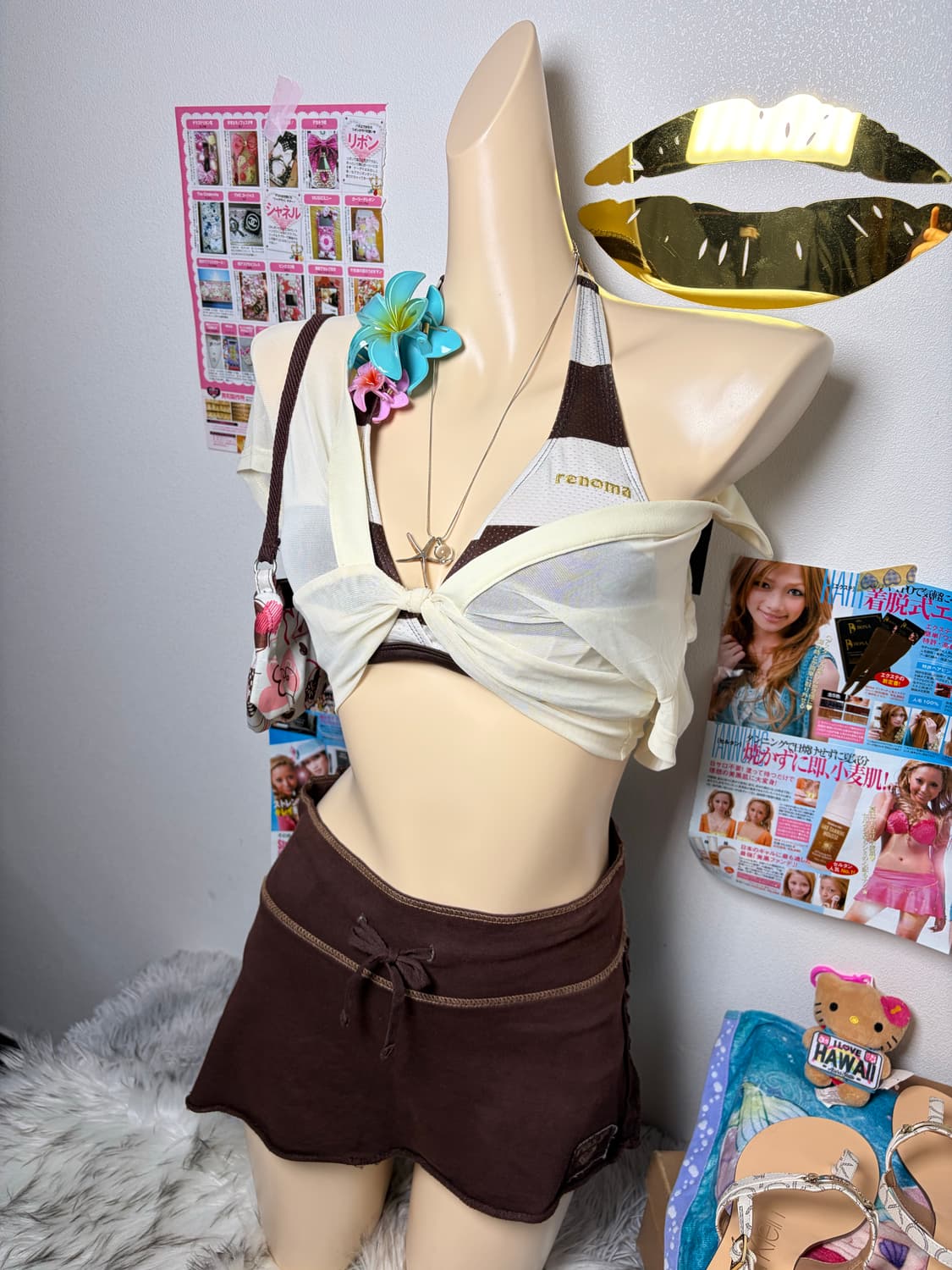 Set) 브라운 레노마 roxy 비키니 세트(3pcs) 상품이미지2