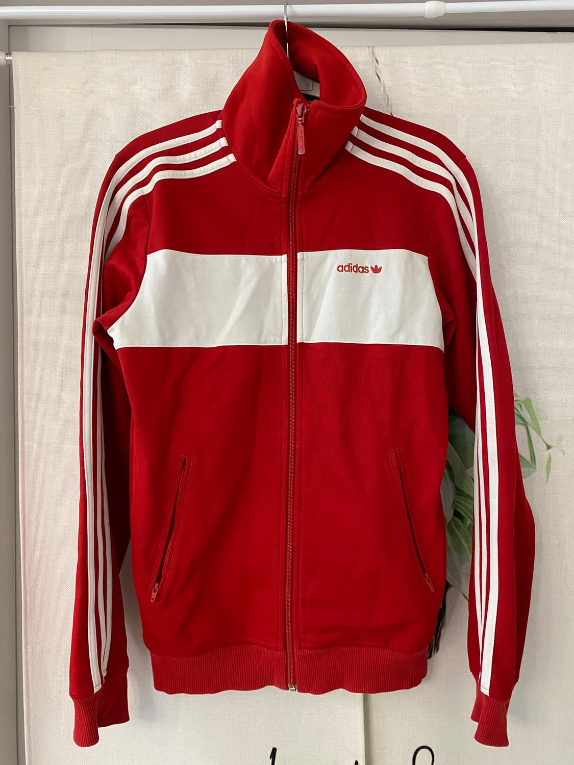 95)아디다스 베켄바우어 레드/화이트 져지 집업 상품이미지1