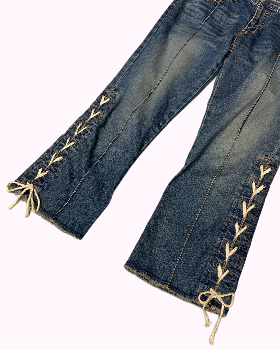 lace-up leg low-rise capri jean 상품이미지3