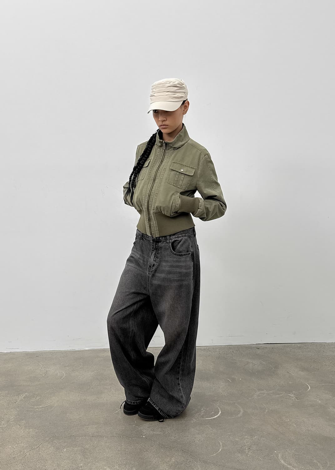 블랙업 워싱 하이넥 점퍼 상품이미지2