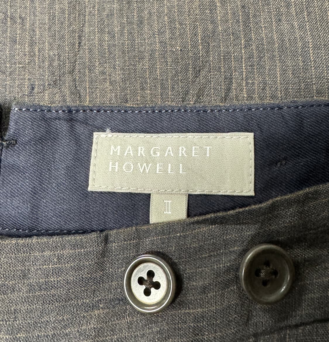 MARGARET HOWELL MHL 마가렛 호웰 핀스트라이프 린넨 와이드 상품이미지5