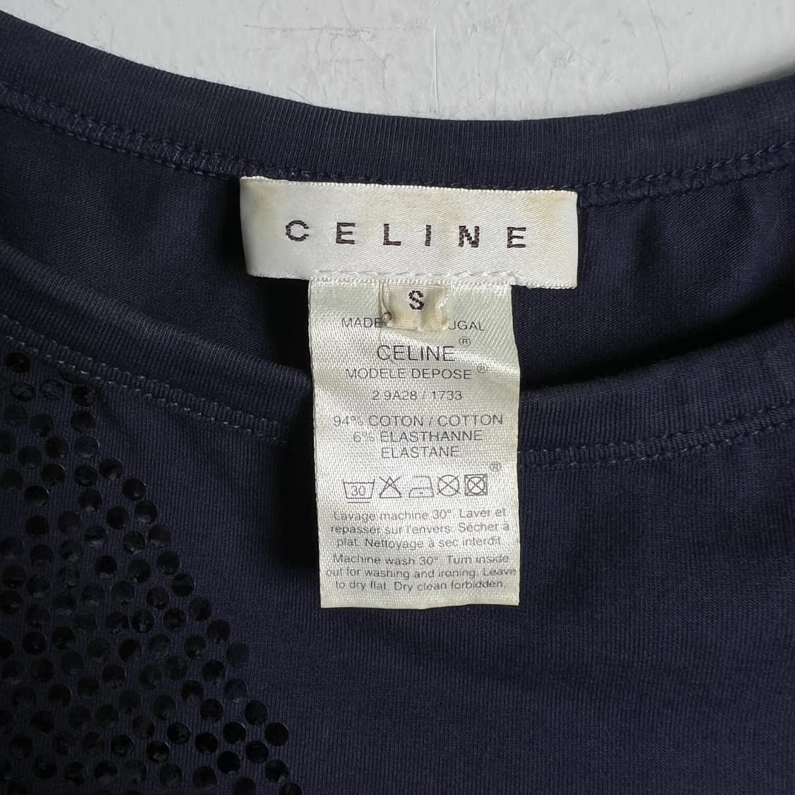 Celine 셀린느 설키 마차 로고 비즈 반팔 티셔츠 S 상품이미지3