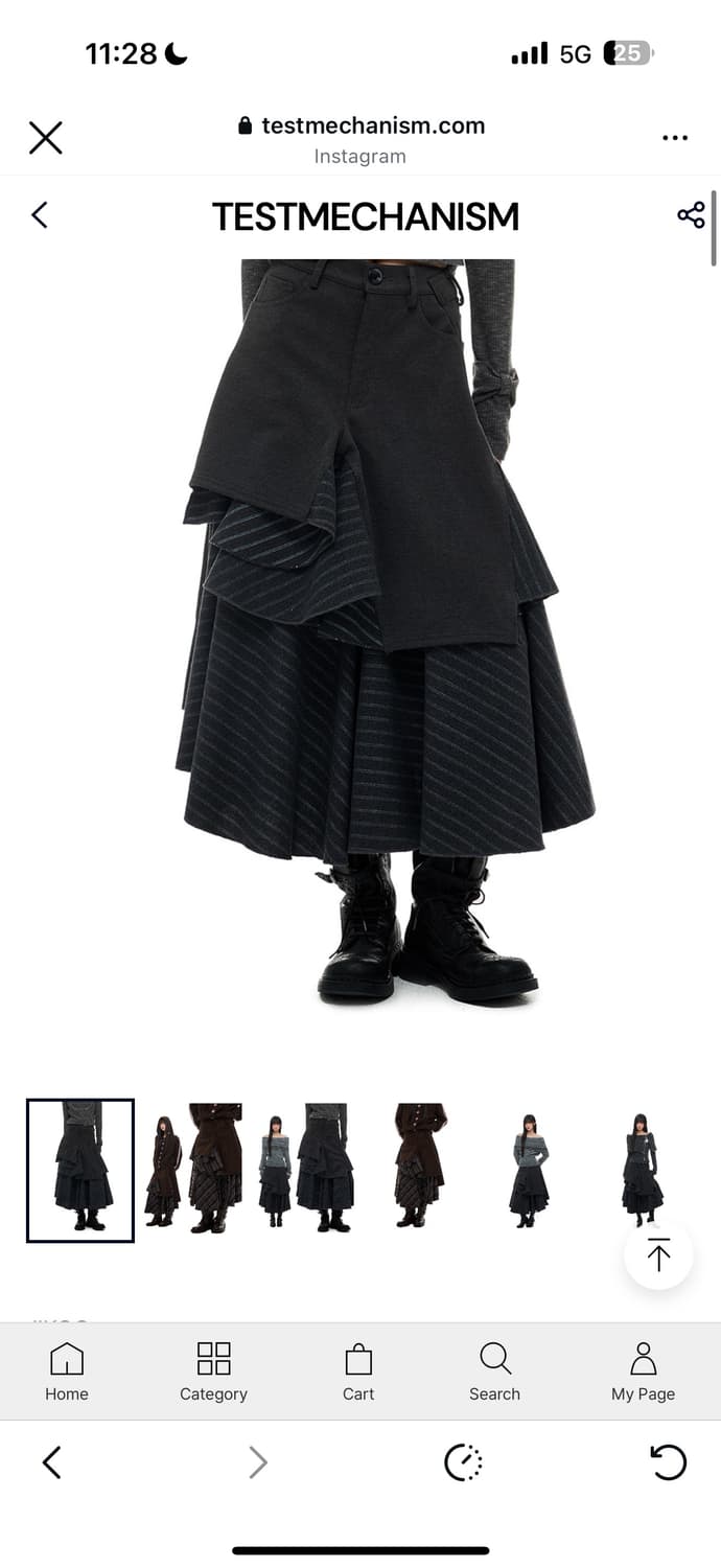 테스트메커니즘 지쿠 플레어 스커트 다크그레이 상품이미지1