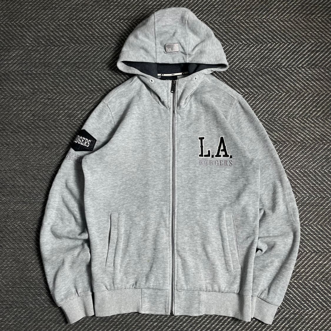 MLB LA 다저스 사이드 패치 그레이 후드집업y 4835 상품이미지2