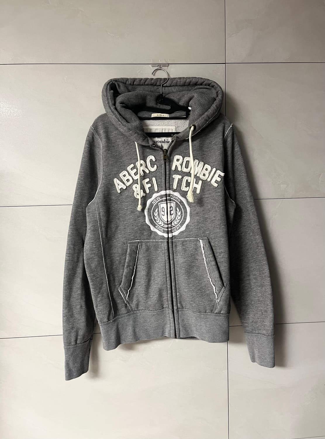 아베크롬비 스펠로고 대장 후드집업 그레이 (M) 상품이미지1