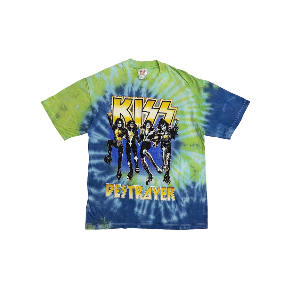 KISS 키스 DESTROYER 록 락 밴드 타이다이 티셔츠 (L)100 상품이미지1