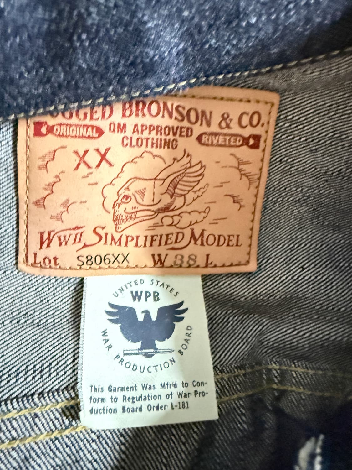 브론슨 데님 1세대 자켓 대전판 S806XX 상품이미지4