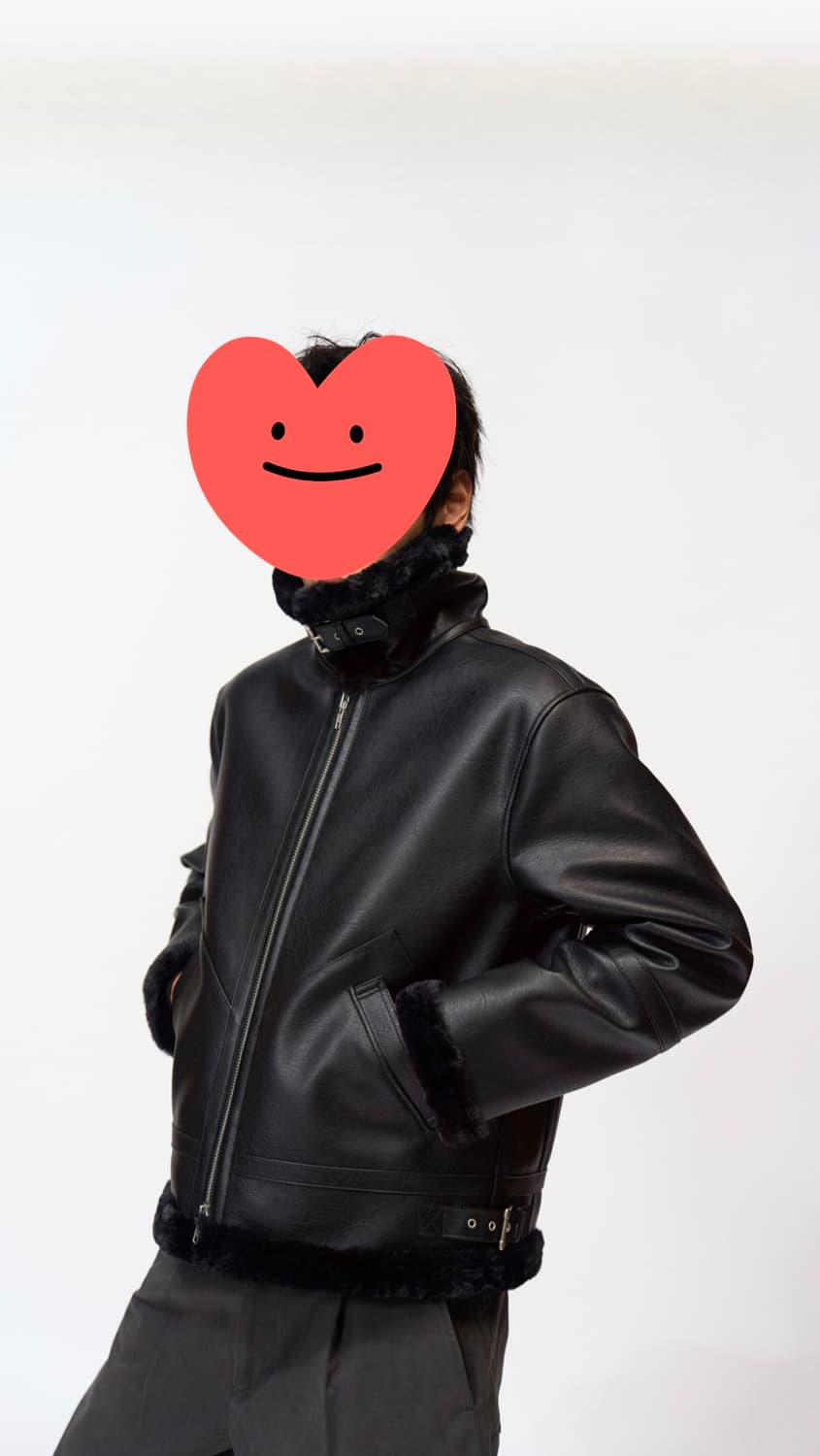 도프제이슨 블랙 무스탕 자켓, 가죽자켓 상품이미지6