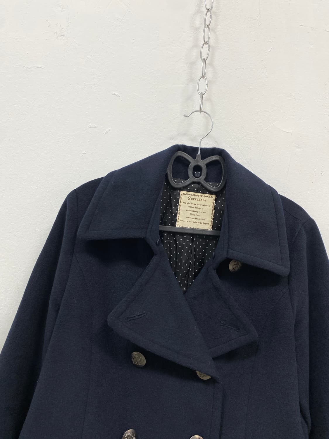 [SORRIDERE] 소리데레 도쿄 걸 네이비 숏코트 상품이미지6