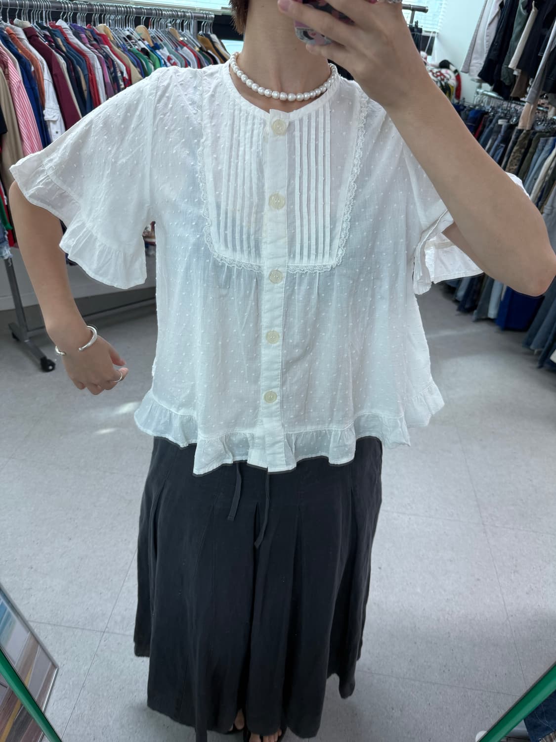 Japan dot blouse 도트 블라우스 면 상품이미지5