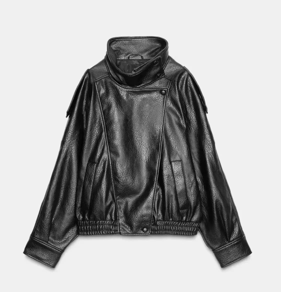 [M]자라 페이크 레더 점퍼 생로랑맛 상품이미지1