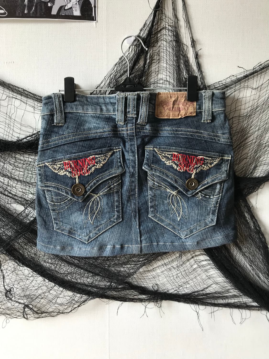 00s mood back patch detailed denim skirt 상품이미지1