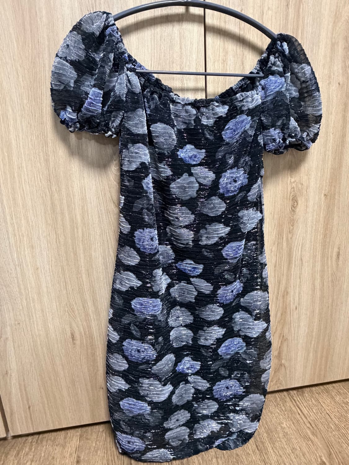 curetty 퍼프소매 오프숄더 플라워 미니원피스 상품이미지5