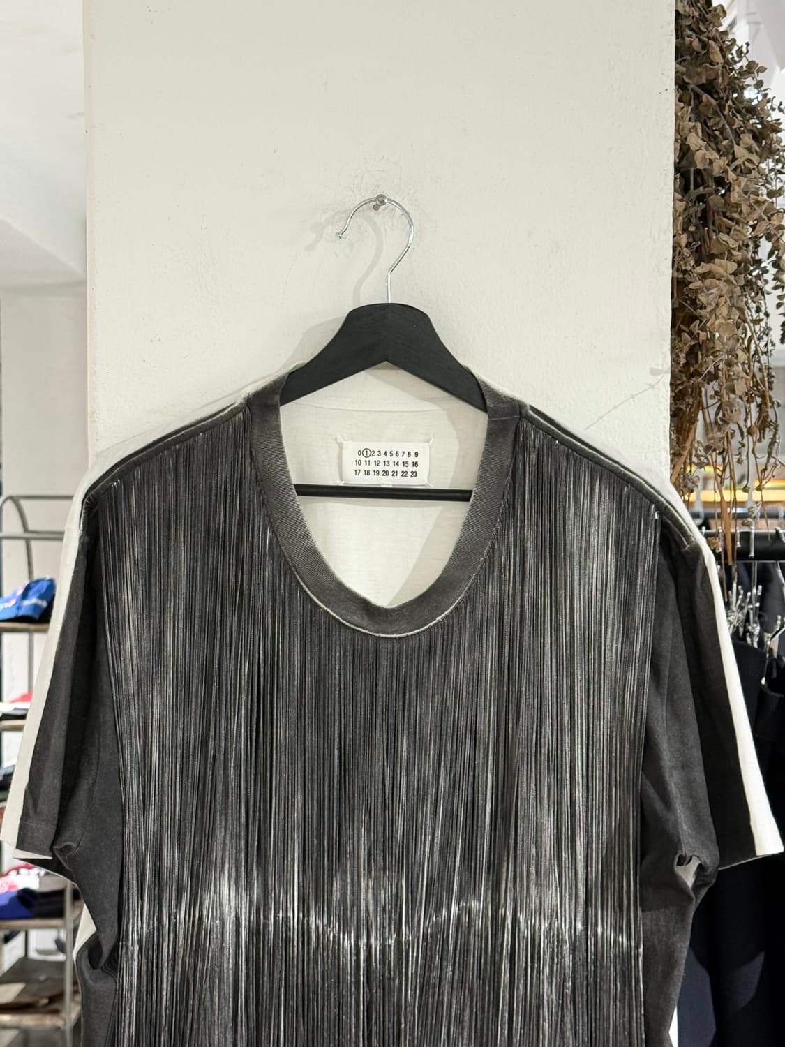 메종 마르지엘라 그레이 프린지 하프 슬리브 티셔츠 상품이미지4