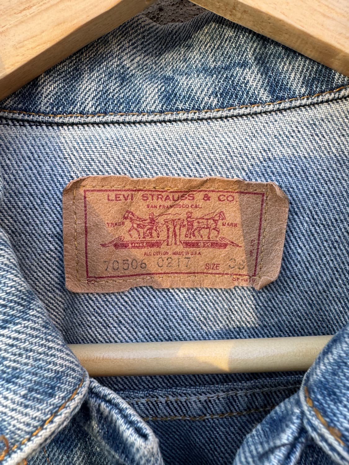 80s 리바이스 빈티지 3rd 워싱 데님 트러커 자켓 38 상품이미지5