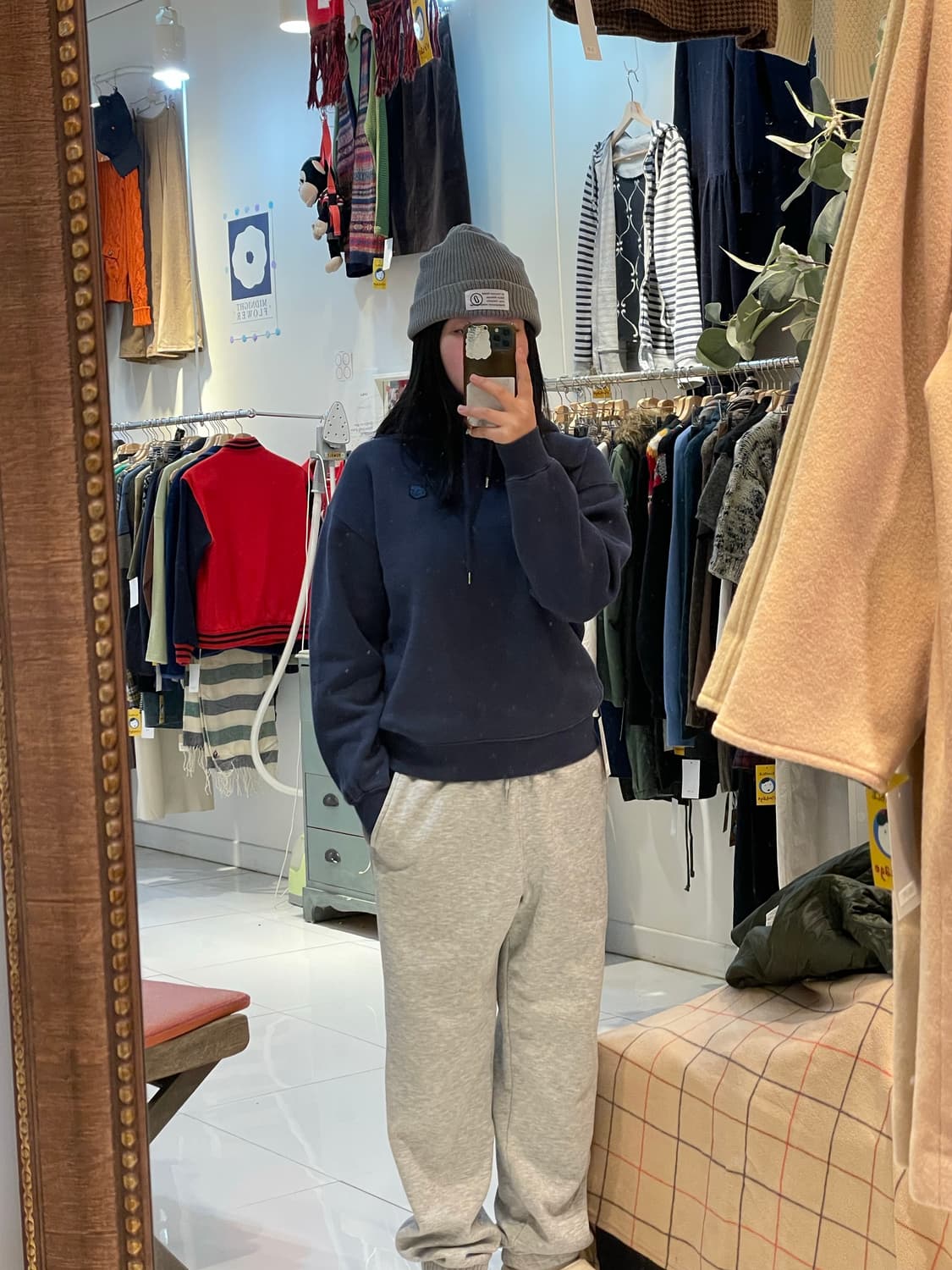 메종키츠네 폭스 후드 네이비 상품이미지2