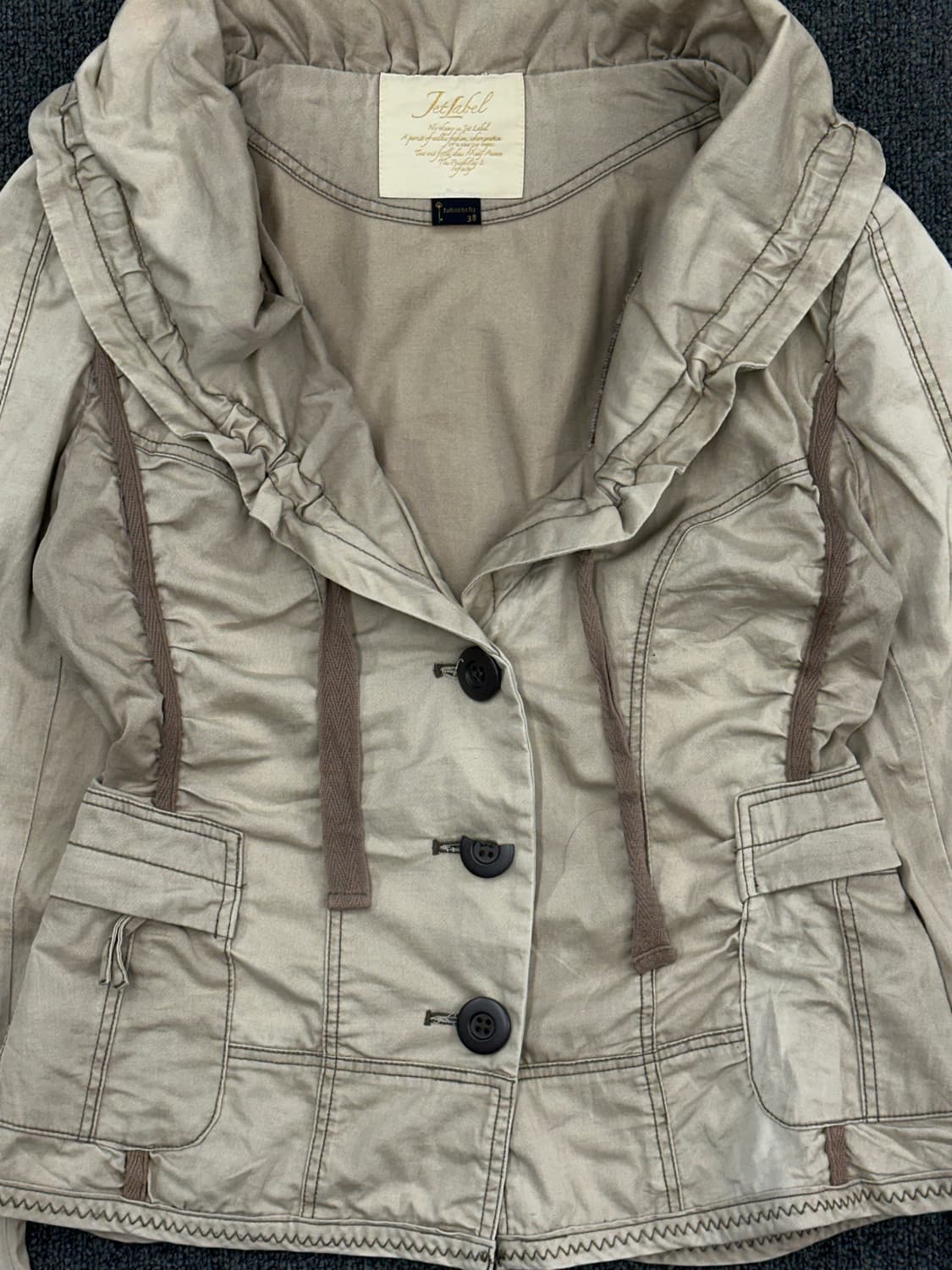 38)Japanese vintage 여성 베이지 사파리 자켓 상품이미지2