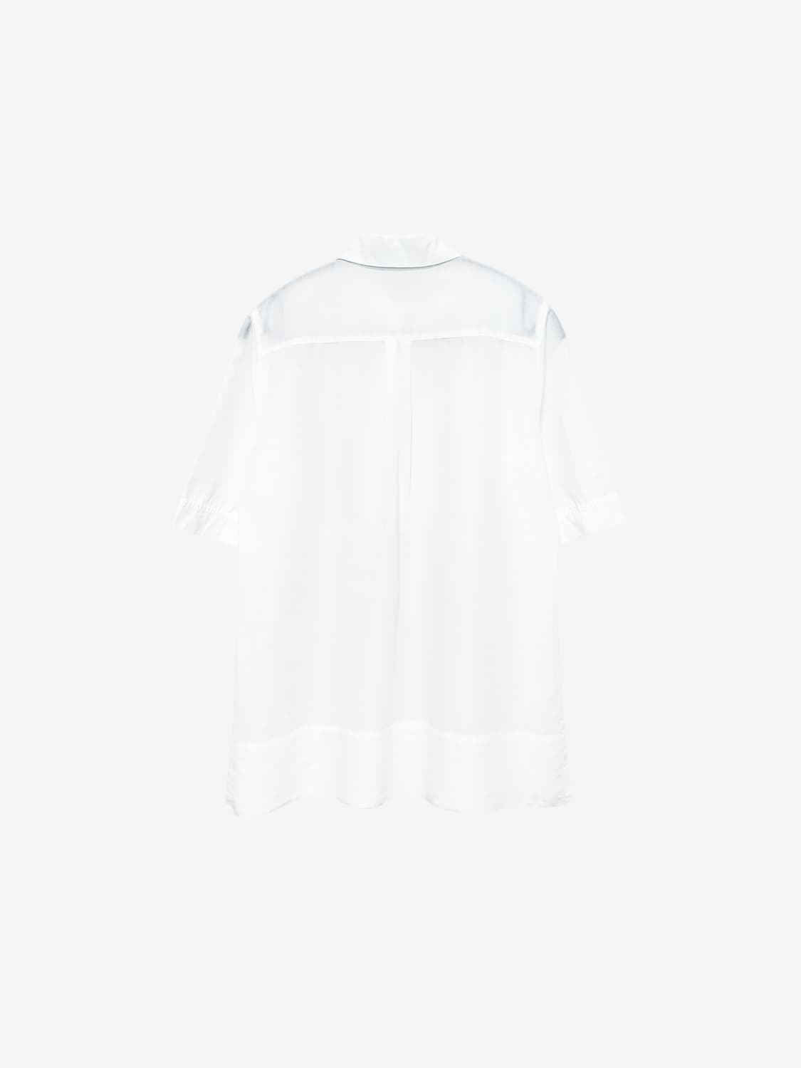 Pleated Front Half Sleeve Shirt - White 상품이미지6